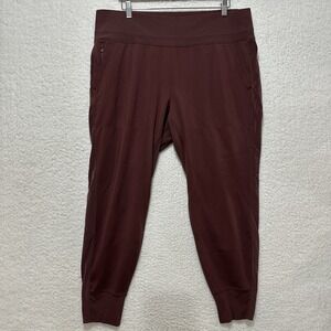Athleta Venice Velvet Stripe Decadent‎ Chocolate Jogger Pants Size 1X